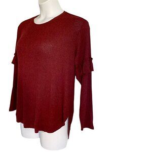 Democracy Long Sleeve Maroon Top Womens Large